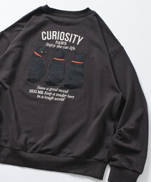 FREAK'S STORE(フリークスストア)の限定展開 リラックスフィット 刺繍グラフィック クルーネック スウェット / CAT(Tシャツ/カットソー)