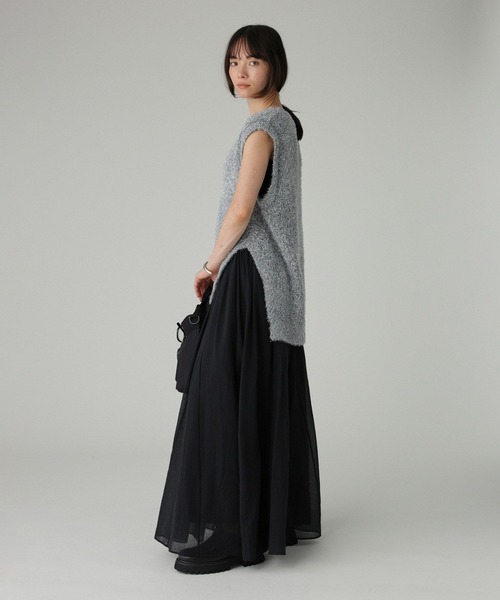 BABYLONE（バビロン）の「コットンシフォンボリュームスカート（スカート・レディース・ブラウン/ブラック・フリー）」の8枚目の写真