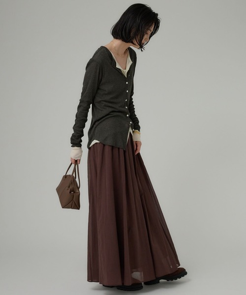 BABYLONE（バビロン）の「コットンシフォンボリュームスカート（スカート・レディース・ブラウン/ブラック・フリー）」の13枚目の写真