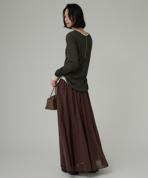 BABYLONE（バビロン）の「コットンシフォンボリュームスカート（スカート・レディース・ブラウン/ブラック・フリー）」の14枚目の写真