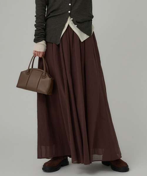 BABYLONE（バビロン）の「コットンシフォンボリュームスカート（スカート・レディース・ブラウン/ブラック・フリー）」の9枚目の写真