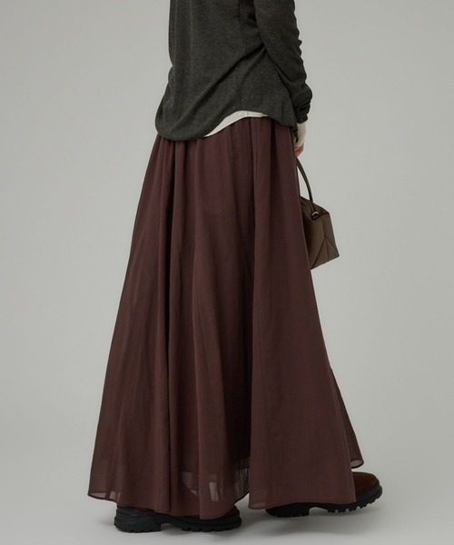 BABYLONE（バビロン）の「コットンシフォンボリュームスカート（スカート・レディース・ブラウン/ブラック・フリー）」の11枚目の写真
