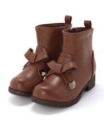 BeBe（ベベ）の「メタルポイントリボンショートブーツ(16~21cm)（ブーツ）」