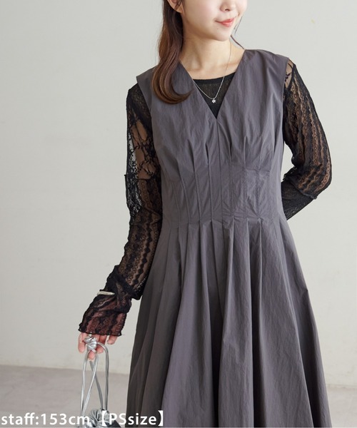 オケージョン】タック使いワンピース（ドレス）｜DISCOAT（ディス