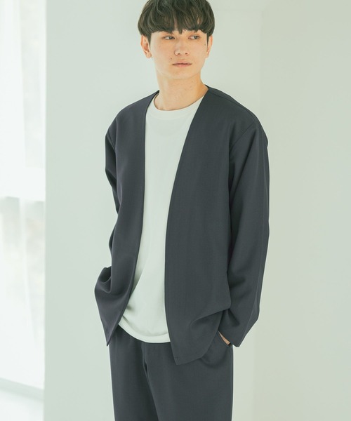 LAKOLE（ラコレ）の「【セットアップ可】クリーンシャツカーディガン / 588782（シャツ/ブラウス・メンズ・ブラウン/ネイビー/ライトグレー・MEDIUM/LARGE）」の3枚目の写真