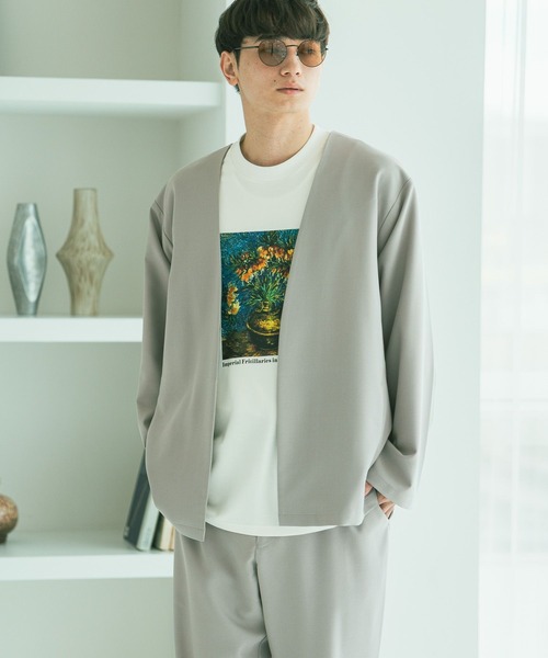 LAKOLE（ラコレ）の「【セットアップ可】クリーンシャツカーディガン / 588782（シャツ/ブラウス・メンズ・ブラウン/ネイビー/ライトグレー・MEDIUM/LARGE）」の2枚目の写真