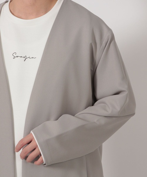 LAKOLE（ラコレ）の「【セットアップ可】クリーンシャツカーディガン / 588782（シャツ/ブラウス・メンズ・ブラウン/ネイビー/ライトグレー・MEDIUM/LARGE）」の4枚目の写真