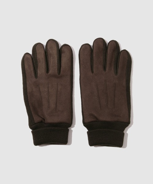NAVY(ネイビー)の「【NAVY/ネイビー】 MACHEAT ニットマチスウェードグローブ【スマホ操作可能】(手袋・メンズ・ブラウン/チャコールグレー/ブラック・FREE)」の3枚目の写真