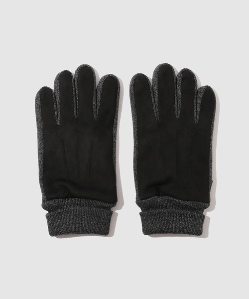NAVY(ネイビー)の「【NAVY/ネイビー】 MACHEAT ニットマチスウェードグローブ【スマホ操作可能】(手袋・メンズ・ブラウン/チャコールグレー/ブラック・FREE)」の1枚目の写真