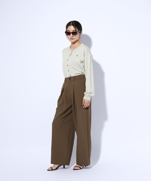 GLOBAL WORK（グローバルワーク）の「タックワイドパンツ/599681（スラックス・レディース・チャコール/ブラック/ブラウン・MEDIUM/LARGE）」の19枚目の写真