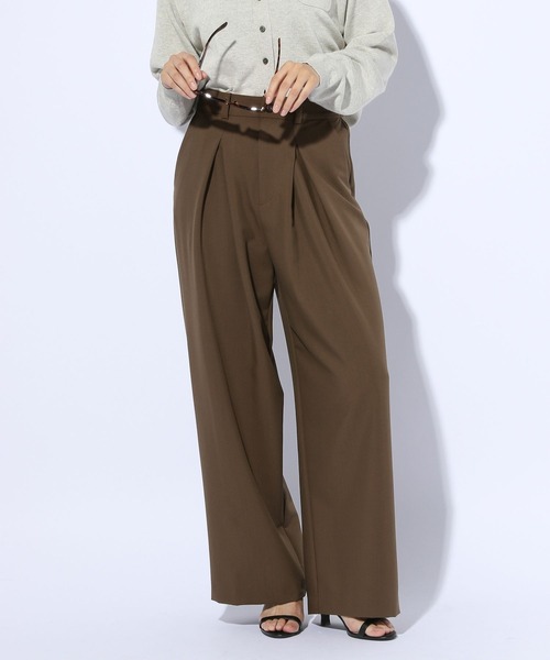 GLOBAL WORK（グローバルワーク）の「タックワイドパンツ/599681（スラックス・レディース・チャコール/ブラック/ブラウン・MEDIUM/LARGE）」の18枚目の写真