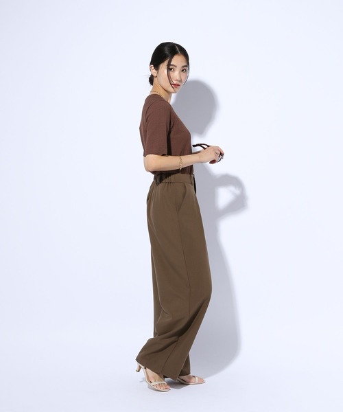 GLOBAL WORK（グローバルワーク）の「タックワイドパンツ/599681（スラックス・レディース・チャコール/ブラック/ブラウン・MEDIUM/LARGE）」の14枚目の写真