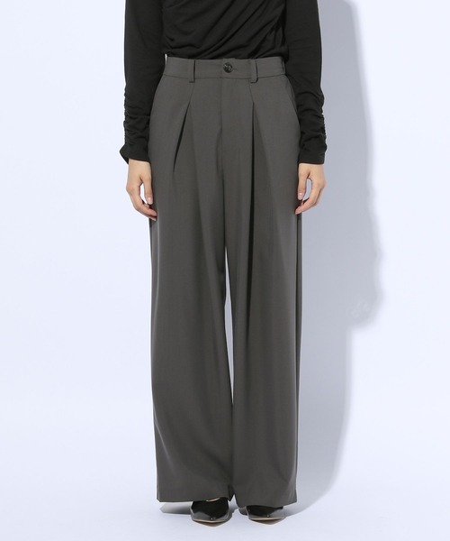 GLOBAL WORK（グローバルワーク）の「タックワイドパンツ/599681（スラックス・レディース・チャコール/ブラック/ブラウン・MEDIUM/LARGE）」の13枚目の写真