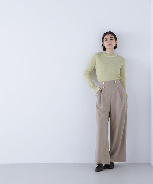 NATURAL BEAUTY BASIC(ナチュラルビューティーベーシック)の「◇<骨格ウェーブ>ハイウエストマリンパンツ(その他パンツ・レディース・ピンク/ベージュ/ネイビー・MEDIUM/SMALL/X-SMALL)」の9枚目の写真