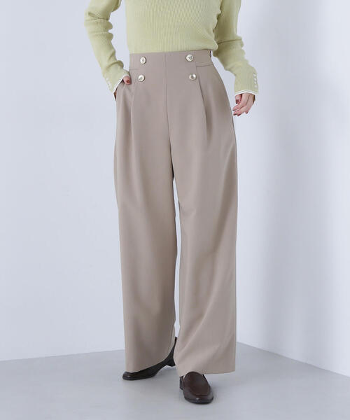 NATURAL BEAUTY BASIC(ナチュラルビューティーベーシック)の「◇<骨格ウェーブ>ハイウエストマリンパンツ(その他パンツ・レディース・ピンク/ベージュ/ネイビー・MEDIUM/SMALL/X-SMALL)」の2枚目の写真