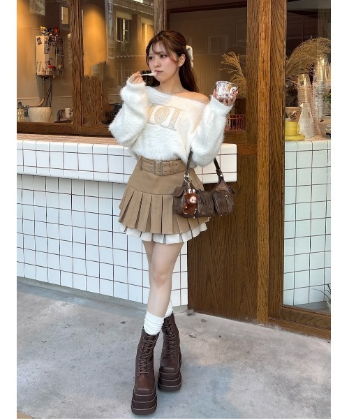 ダーリッチ　ダブルプリーツミニスカート　新品　M ダブルプリーツミニスカート（スカート）｜Darich（ダーリッチ