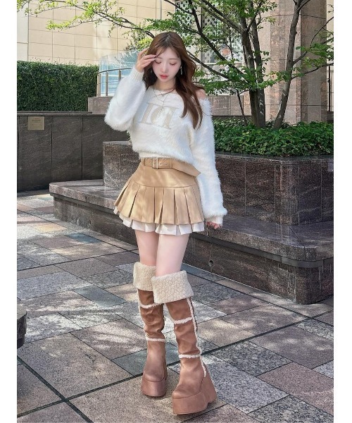 ダブルプリーツミニスカート（スカート）｜Darich（ダーリッチ