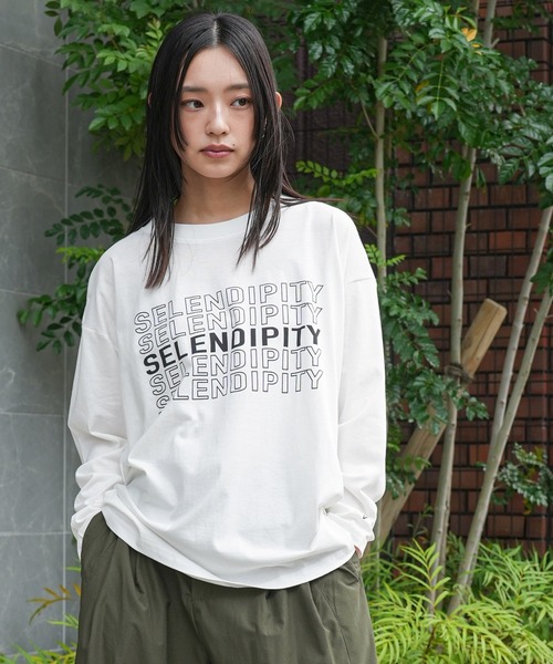mili an deni(ミリアンデニ)の「ステップロゴロンT(Tシャツ/カットソー・レディース・チャコールグレー/ブラック/オフホワイト・M/L)」の4枚目の写真