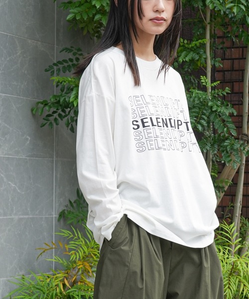 mili an deni(ミリアンデニ)の「ステップロゴロンT(Tシャツ/カットソー・レディース・チャコールグレー/ブラック/オフホワイト・M/L)」の5枚目の写真