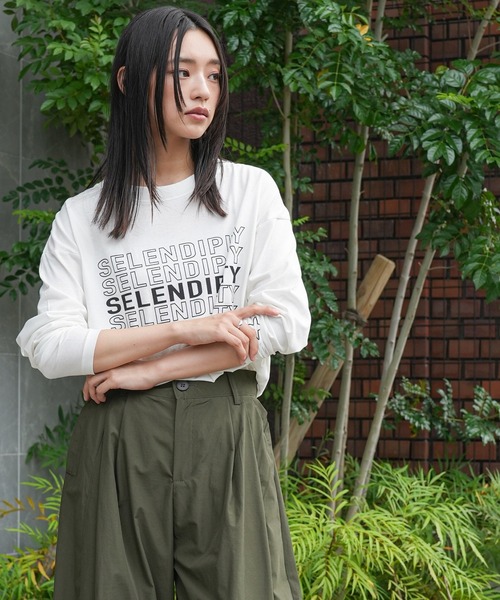 mili an deni(ミリアンデニ)の「ステップロゴロンT(Tシャツ/カットソー・レディース・チャコールグレー/ブラック/オフホワイト・M/L)」の6枚目の写真
