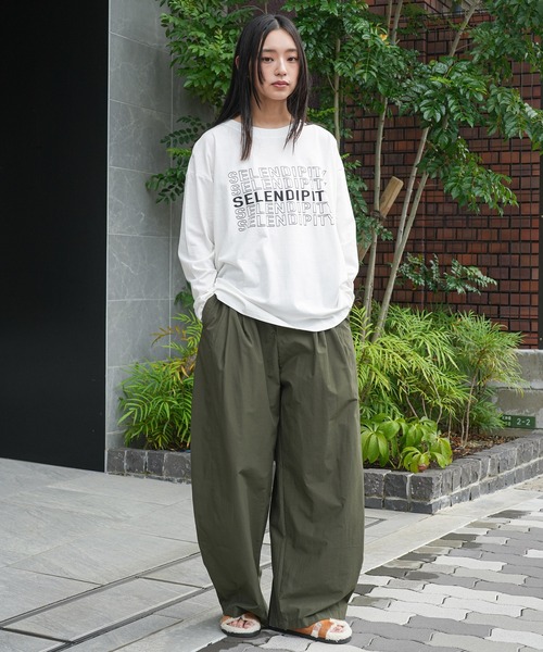 mili an deni(ミリアンデニ)の「ステップロゴロンT(Tシャツ/カットソー・レディース・チャコールグレー/ブラック/オフホワイト・M/L)」の8枚目の写真
