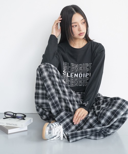 mili an deni(ミリアンデニ)の「ステップロゴロンT(Tシャツ/カットソー・レディース・チャコールグレー/ブラック/オフホワイト・M/L)」の10枚目の写真