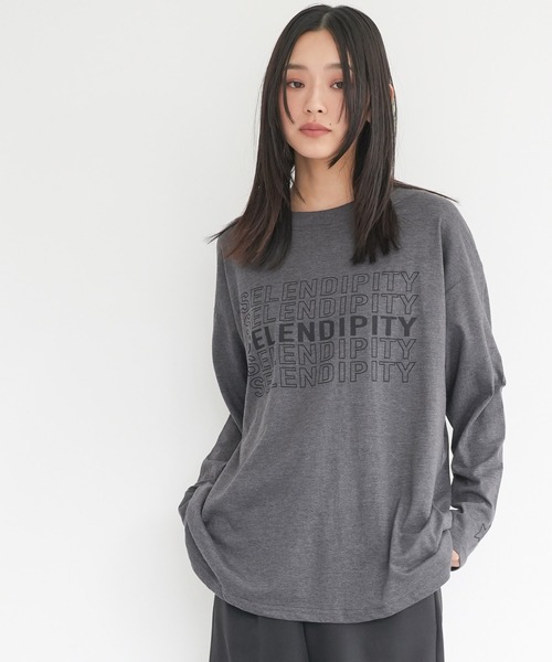 mili an deni(ミリアンデニ)の「ステップロゴロンT(Tシャツ/カットソー・レディース・チャコールグレー/ブラック/オフホワイト・M/L)」の14枚目の写真