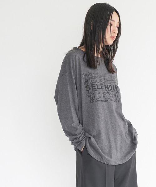 mili an deni(ミリアンデニ)の「ステップロゴロンT(Tシャツ/カットソー・レディース・チャコールグレー/ブラック/オフホワイト・M/L)」の15枚目の写真