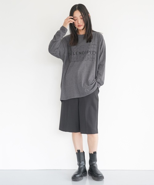 mili an deni(ミリアンデニ)の「ステップロゴロンT(Tシャツ/カットソー・レディース・チャコールグレー/ブラック/オフホワイト・M/L)」の16枚目の写真
