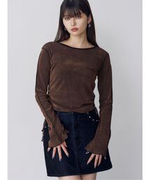 フレアスリーブベロアトップス