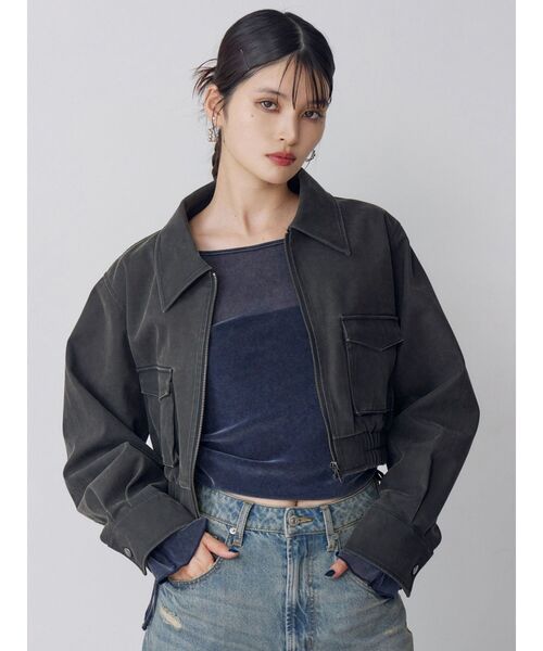 MURUA（ムルーア）の「フレアスリーブベロアトップス（Tシャツ/カットソー・レディース・ブラック/ブラウン/ブルー・FREE）」の11枚目の写真