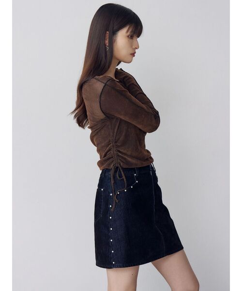 MURUA（ムルーア）の「フレアスリーブベロアトップス（Tシャツ/カットソー・レディース・ブラック/ブラウン/ブルー・FREE）」の16枚目の写真