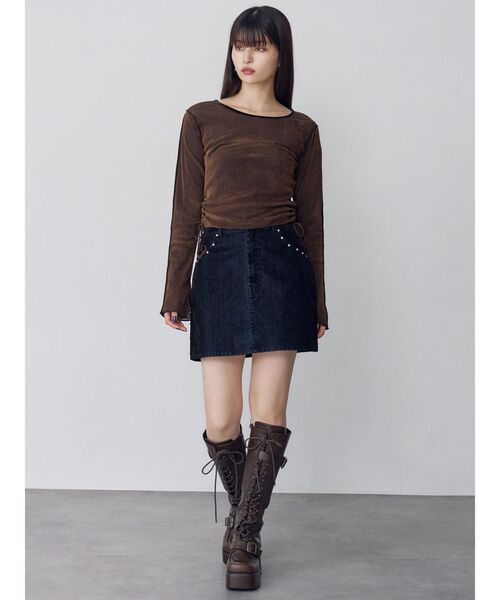 MURUA（ムルーア）の「フレアスリーブベロアトップス（Tシャツ/カットソー・レディース・ブラック/ブラウン/ブルー・FREE）」の17枚目の写真