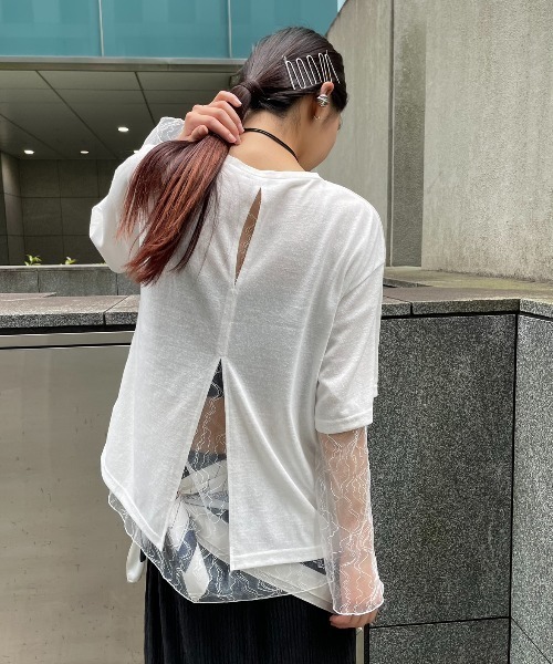 AIC.(エーアイシー)の「レースオーバーサイズトップス(その他トップス・レディース・オフホワイト/ブラック・FREE)」の6枚目の写真