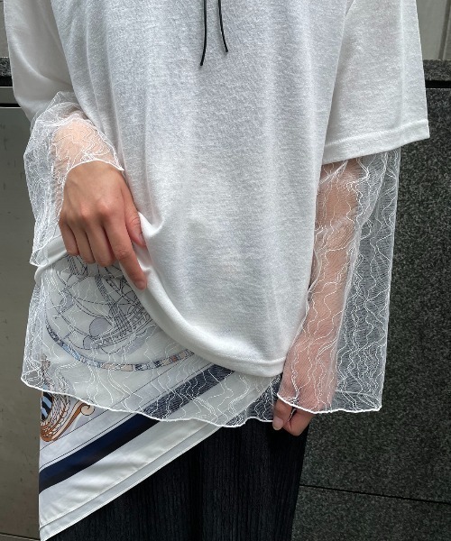 AIC.(エーアイシー)の「レースオーバーサイズトップス(その他トップス・レディース・オフホワイト/ブラック・FREE)」の8枚目の写真