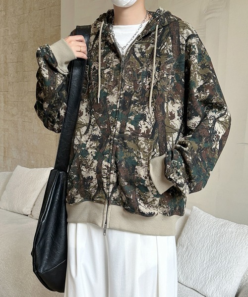 FVLMEN(フルメン)の「【FVLMEN】logo patch tree camouflage short W zip parka/ロゴ パッチ ツリー カモフラージュ 短丈 ダブル ジップ パーカー(パーカー・メンズ・グリーン系カモフラージュ/ブラウン系カモフラージュ・MEDIUM/LARGE)」の20枚目の写真