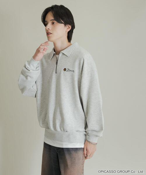 SENSE OF PLACE by URBAN RESEARCH（センスオブプレイスバイアーバンリサーチ）の「PICASSO ハーフジップスウェット（スウェット・メンズ・ライトブルー/ブラック/グレー・MEDIUM/LARGE）」の6枚目の写真