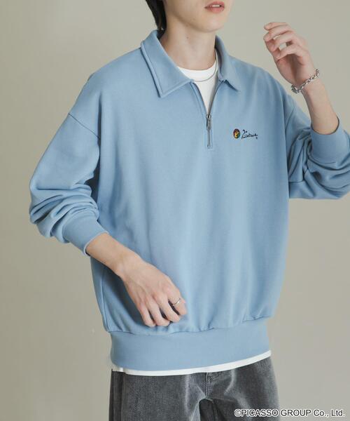 SENSE OF PLACE by URBAN RESEARCH（センスオブプレイスバイアーバンリサーチ）の「PICASSO ハーフジップスウェット（スウェット・メンズ・ライトブルー/ブラック/グレー・MEDIUM/LARGE）」の13枚目の写真
