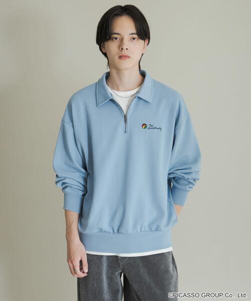 SENSE OF PLACE by URBAN RESEARCH（センスオブプレイスバイアーバンリサーチ）の「PICASSO ハーフジップスウェット（スウェット・メンズ・ライトブルー/ブラック/グレー・MEDIUM/LARGE）」の14枚目の写真