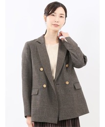 m.f.editorial（エムエフエディトリアル）の「【ストレッチ イージーケア】m.f.エディトリアル レディース シャーク リラクシング ダブルジャケット こげ茶(セットアップ可能)（スーツジャケット・レディース）」