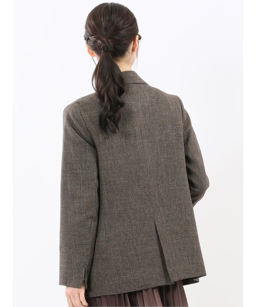 m.f.editorial(エムエフエディトリアル)の「【ストレッチ イージーケア】m.f.エディトリアル レディース シャーク リラクシング ダブルジャケット こげ茶(セットアップ可能)(スーツジャケット・レディース・ダークウッド・X-LARGE/S/LARGE/MEDIUM)」の6枚目の写真