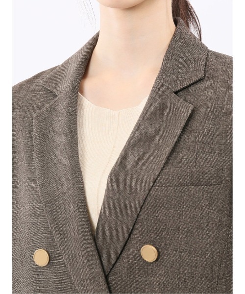 m.f.editorial(エムエフエディトリアル)の「【ストレッチ イージーケア】m.f.エディトリアル レディース シャーク リラクシング ダブルジャケット こげ茶(セットアップ可能)(スーツジャケット・レディース・ダークウッド・X-LARGE/S/LARGE/MEDIUM)」の12枚目の写真