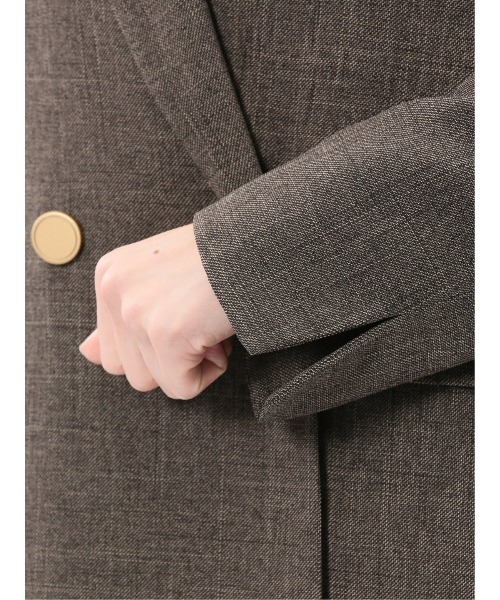 m.f.editorial(エムエフエディトリアル)の「【ストレッチ イージーケア】m.f.エディトリアル レディース シャーク リラクシング ダブルジャケット こげ茶(セットアップ可能)(スーツジャケット・レディース・ダークウッド・X-LARGE/S/LARGE/MEDIUM)」の13枚目の写真