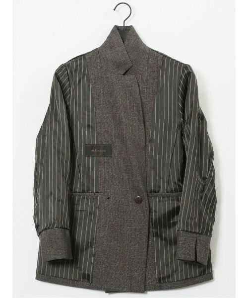 m.f.editorial(エムエフエディトリアル)の「【ストレッチ イー ジーケア】m.f.エディトリアル レディース シャーク リラクシング ダブル ジャケット こげ茶 (セットアップ可能)(スーツジャケット・レディース・ダークウッド・X-LARGE/S/LARGE/MEDIUM)」の15枚目の写真