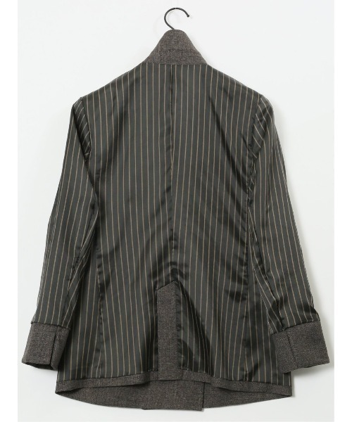 m.f.editorial(エムエフエディトリアル)の「【ストレッチ イー ジーケア】m.f.エディトリアル レディース シャーク リラクシング ダブル ジャケット こげ茶 (セットアップ可能)(スーツジャケット・レディース・ダークウッド・X-LARGE/S/LARGE/MEDIUM)」の16枚目の写真