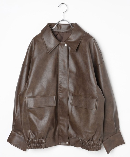 3.3 Field Trip （3.3フィールドトリップ）の「3.3 Field Trip／ダブルポケットレザージャケット（ライダースジャケット・レディース・ブラウン/ブラック・FREE）」の6枚目の写真