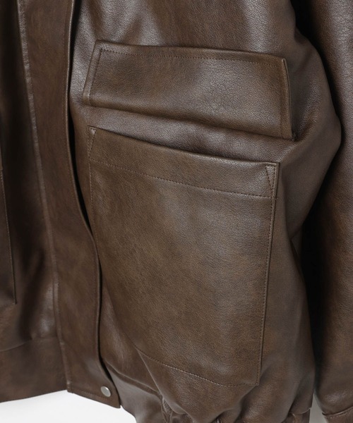 3.3 Field Trip （3.3フィールドトリップ）の「3.3 Field Trip／ダブルポケットレザージャケット（ライダースジャケット・レディース・ブラウン/ブラック・FREE）」の4枚目の写真