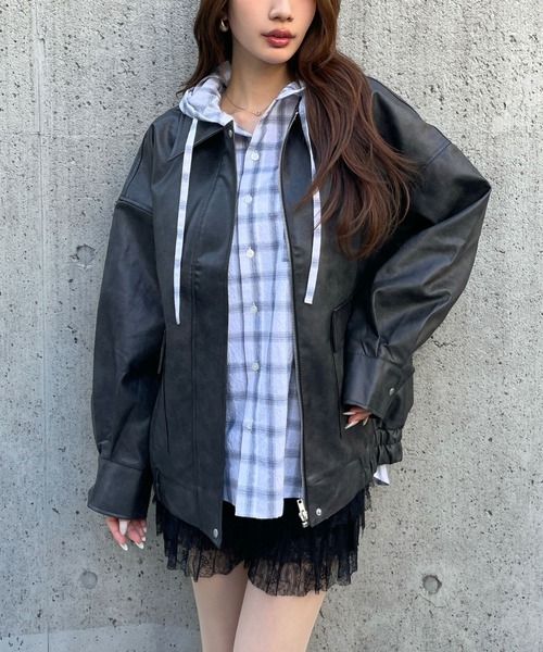 3.3 Field Trip （3.3フィールドトリップ）の「3.3 Field Trip／ダブルポケットレザージャケット（ライダースジャケット・レディース・ブラウン/ブラック・FREE）」の22枚目の写真