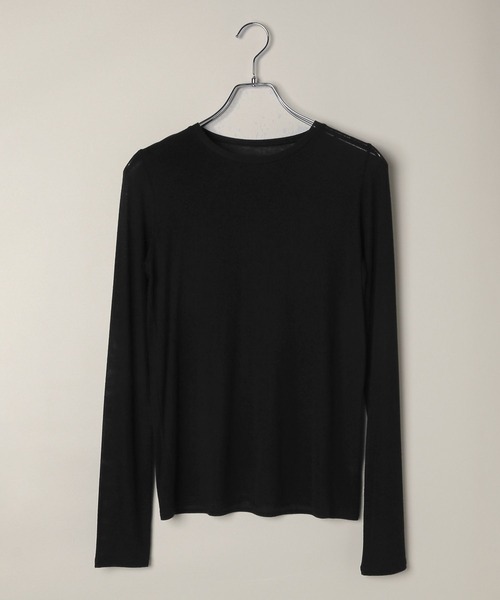 A part by(アパートバイ)の「カシミヤシルクジャージプルオーバー(Tシャツ/カットソー・レディース・オフホワイト/ブラック/ホワイト系その他5/ライトグレー・FREE)」の12枚目の写真