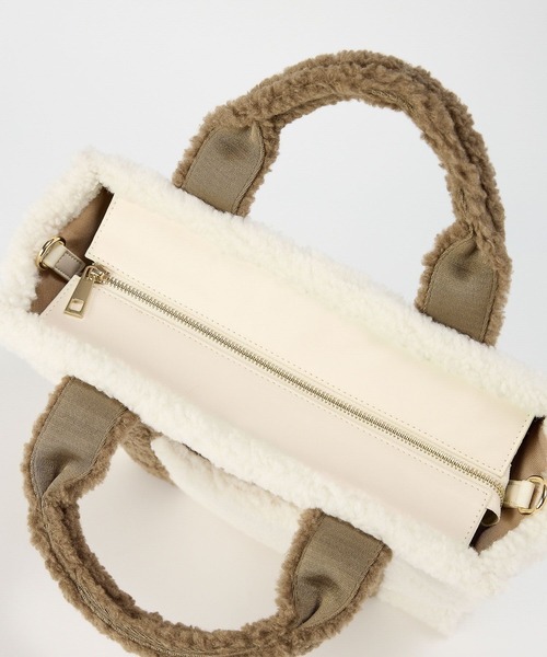 BARNYARDSTORM（バンヤードストーム）の「BARNYARDSTORM / ジャガードテープスクエアボアトート【WEB限定カラー】（トートバッグ・レディース・モカ/ホワイト/ライトグレー・FREE）」の12枚目の写真